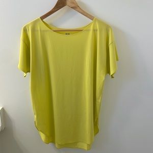 Beautiful yellow UNIQLO Airism T-shirt.  EUC